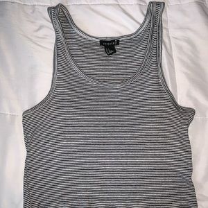 Forever 21 crop tank top w/ black & white stripes
